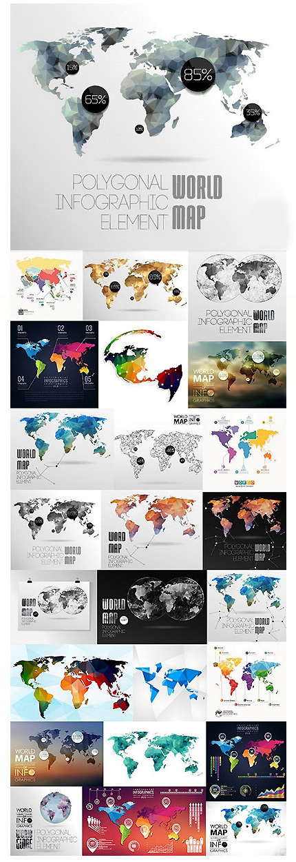دانلود تصاویر وکتور نقشه گرافیکی جهان از شاتر استوک-Amazing ShutterStock Design World Maps
