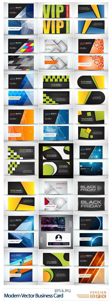 دانلود تصاویر وکتور کارت ویزیت مدرن و فانتزی  Amazing ShutterStock Modern Vector Business Card