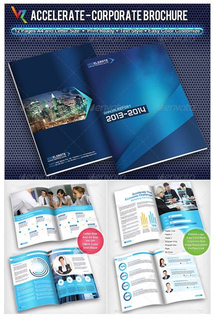 دانلود تصاویر لایه باز قالب ایندیزاین بروشورهای تجاری  Accelerate Corporate Brochure