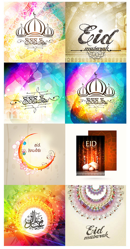 دانلود تصاویر وکتور کارت پستال های ماه مبارک رمضان و عید سعید فطر
