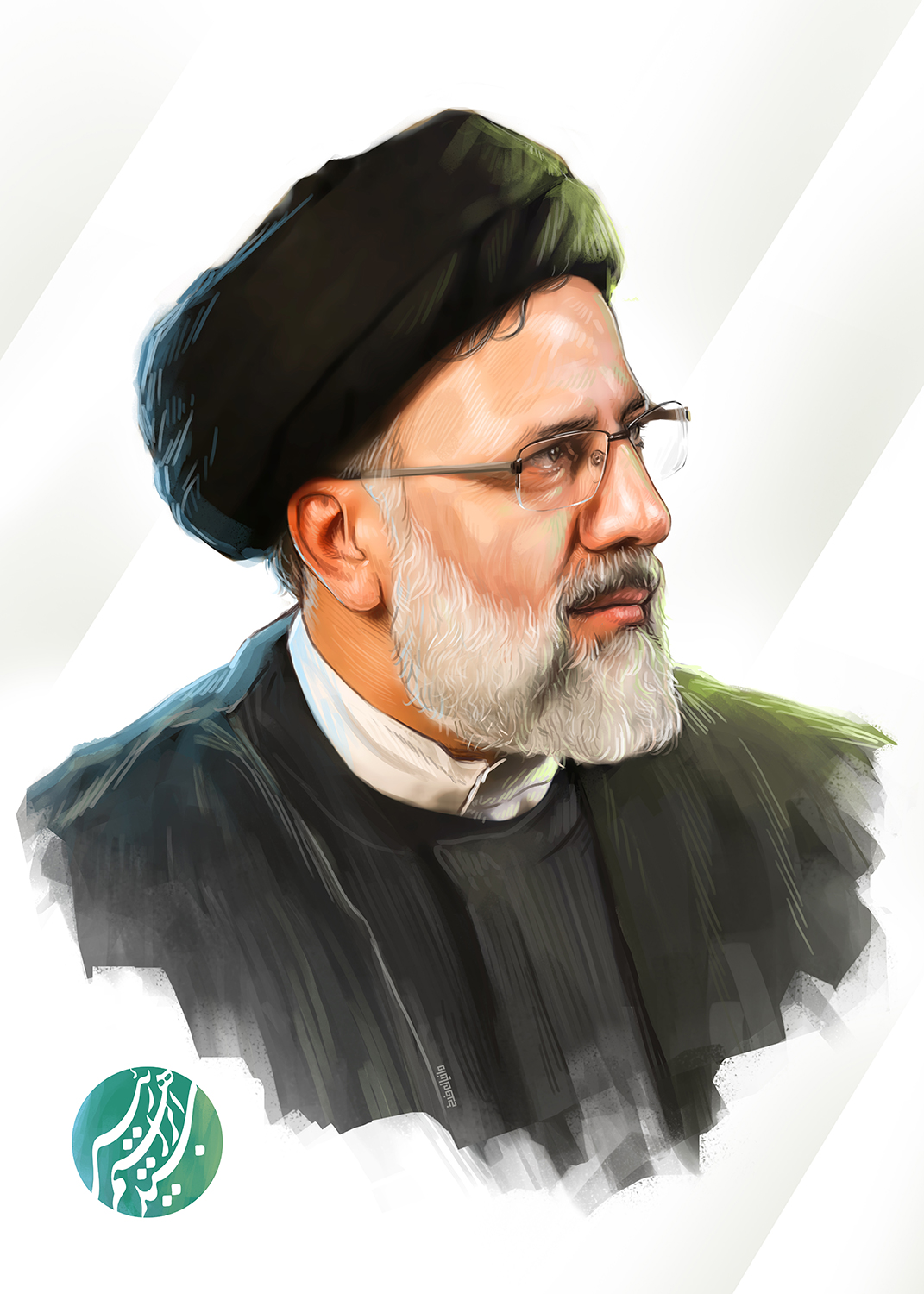 نقاشی پوستر انتخاباتی حجت الاسلام رئیسی