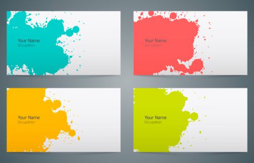 دانلود کارت ویزیت لایه باز Free business cards color splash design
