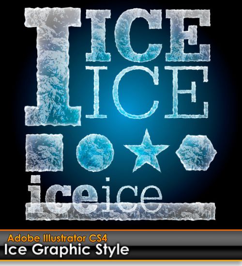 دانلود استایل یخ برای ایلوستریتور Ice Illustrator Graphic Style