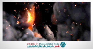 دانلود ویدئو کلیپ بکگراند ذرات آتش در دود غلیظ