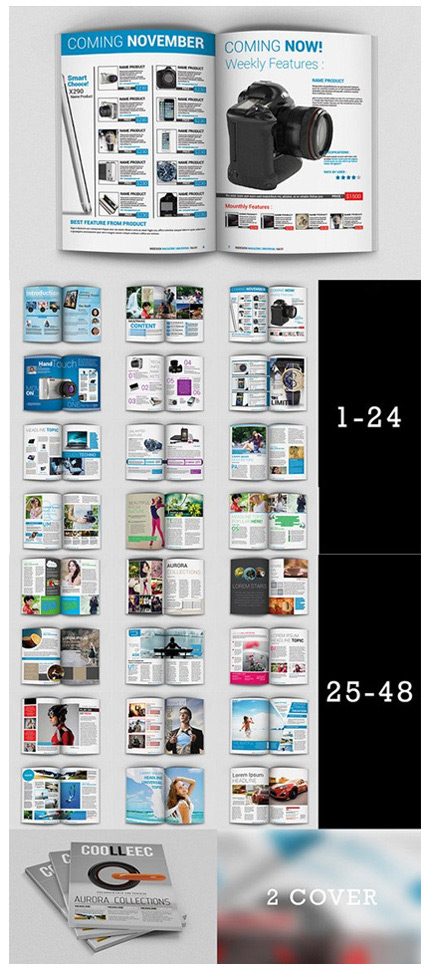دانلود تصاویر لایه باز قالب ایندیزاین مجله Lemo Indesign Magazine Templates