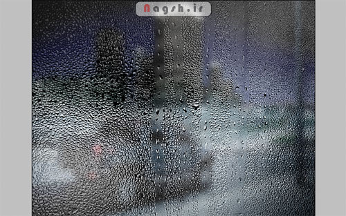 آموزش نوشتن متن بر روی شیشه بارانی در فتوشاپ